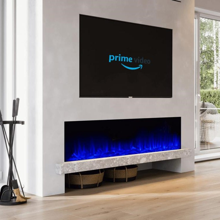 74" Advanced Fires Landscape - Media Wall Electric Fire