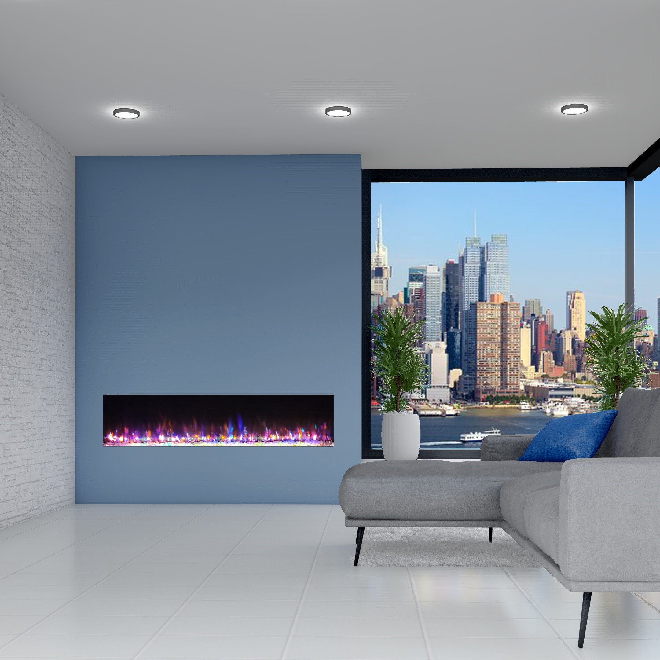 51" Advanced Fires Widescreen Panoramic | Media Wall Electric Fire