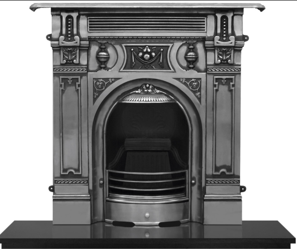 43" Victorian Cast Iron Combination Fireplace - Large