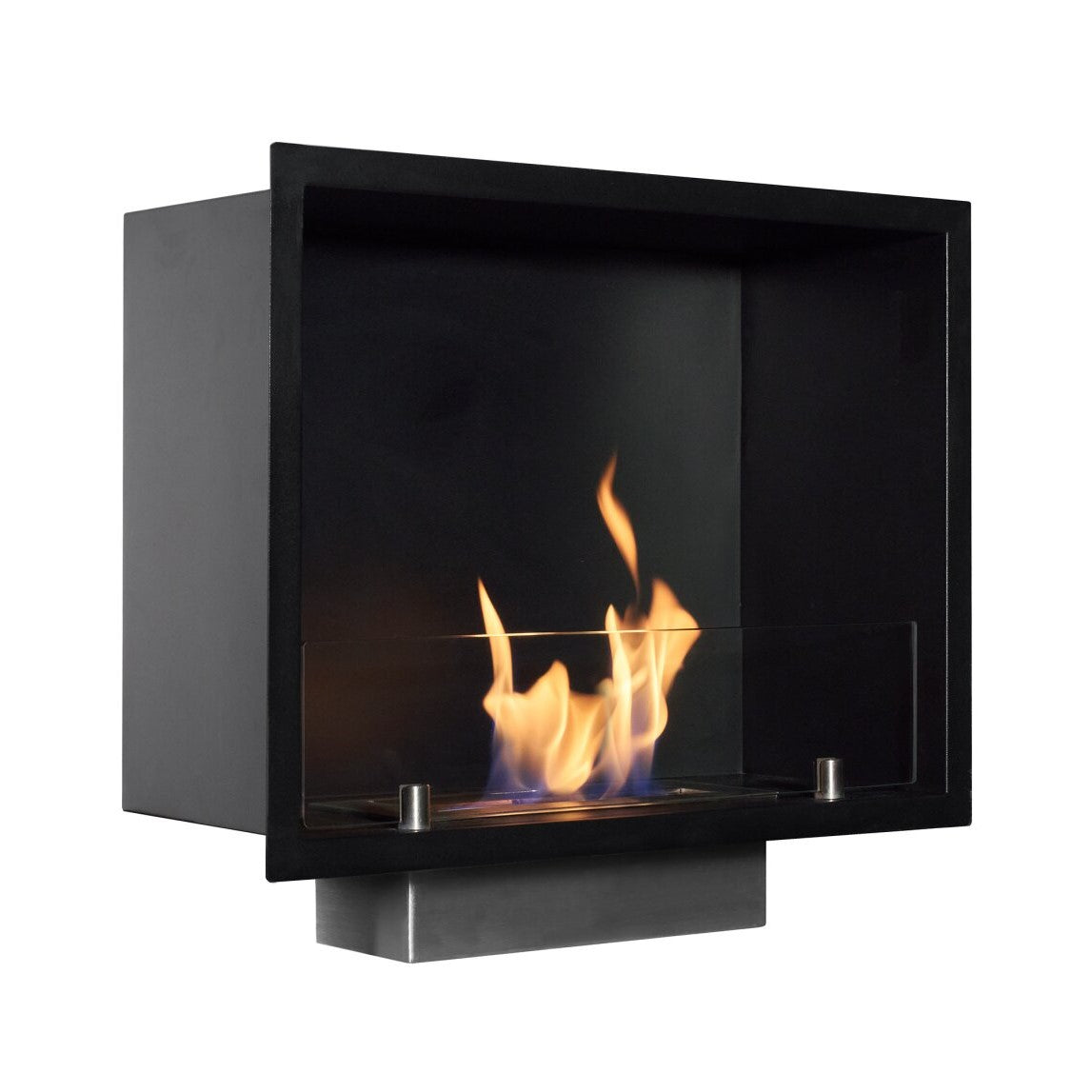 20" Adam Quatro Large - Inset Bioethanol Fire Full Depth in Black