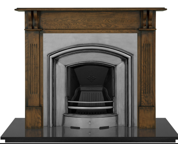 40" London Plate Cast Iron Fireplace Inserts - Victorian