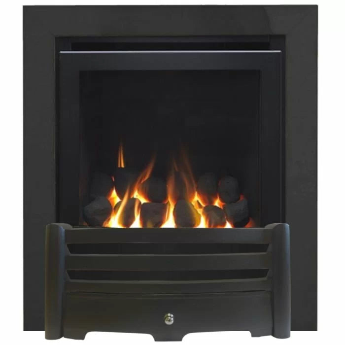 14" Sirocco Aviva - Inset Gas Fire - Full Depth, High Efficiency in Black