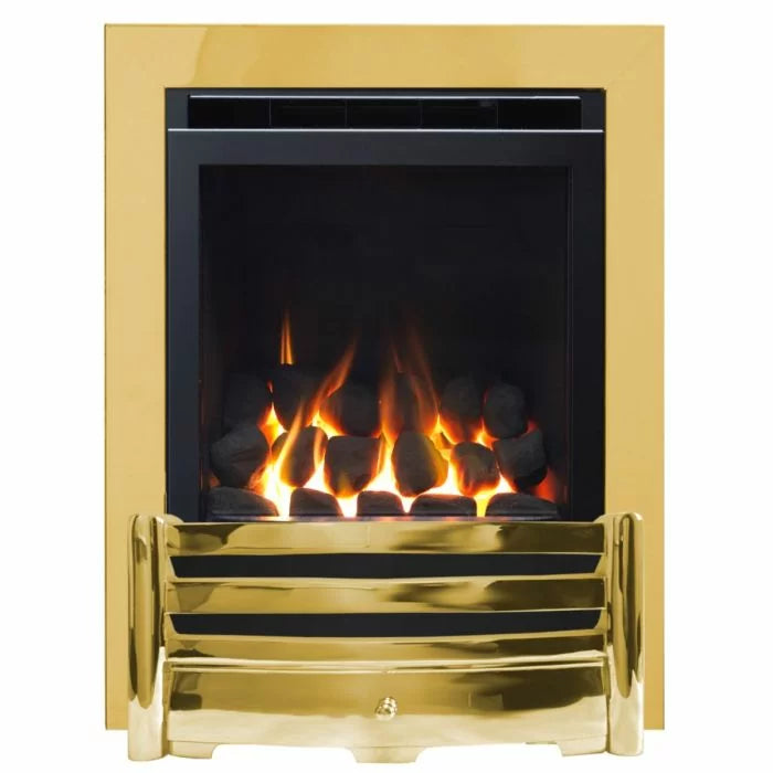 14" Sirocco Aviva - Inset Gas Fire - Full Depth, High Efficiency in Brushed Steel