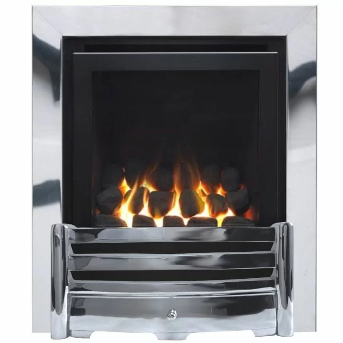 14" Sirocco Aviva - Inset Gas Fire - Full Depth, High Efficiency in Chrome