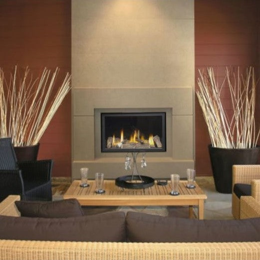 33.8" 6000 Series | Hole in the Wall Gas Fire in Black, Frameless | Remote Control
