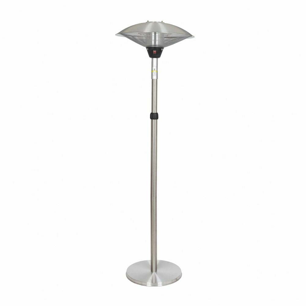 Electrical Patio Heater - Adjustable Standing in Silver
