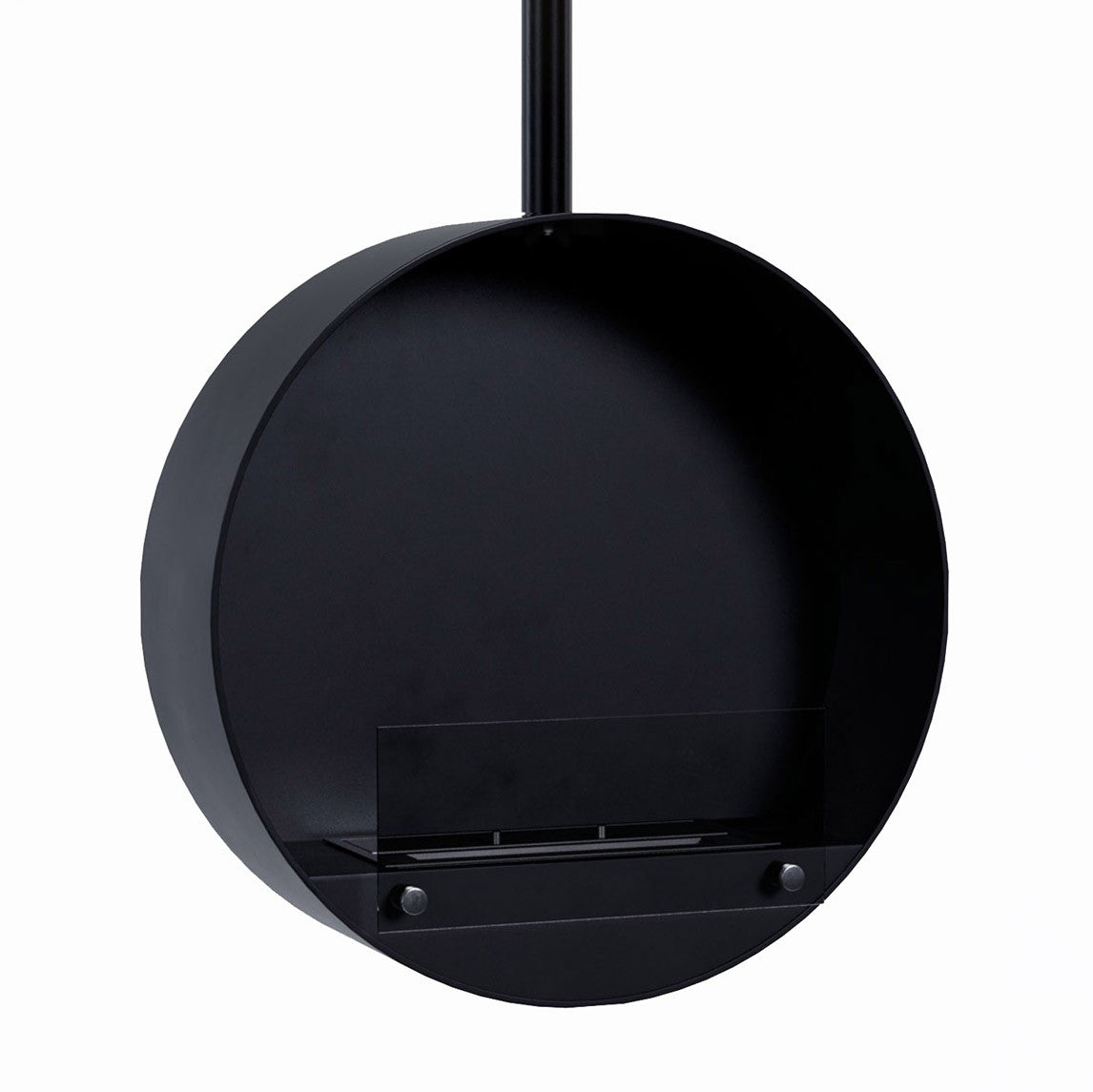 24" ScandiFlames Ottawa Black - Round Ceiling Mounted Bioethanol Fireplace, 60cm