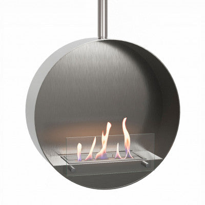 20" ScandiFlames Ottawa Steel - Round Ceiling Mounted Bioethanol Fireplace, 60cm