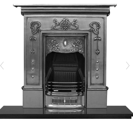 41" Bella Cast Iron Combination Fireplace | Art Nouveau Style