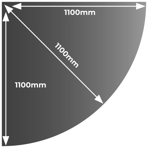 Quarter Circle Glass Hearth - 12mm x 1100mm x 1100mm