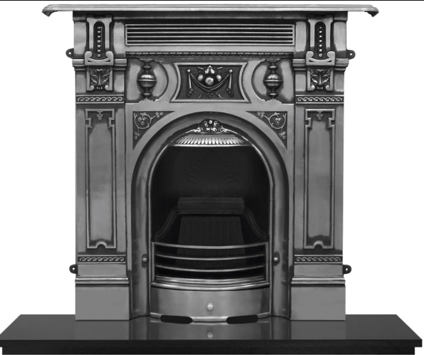 Victorian Large Cast Iron Combination Fireplace