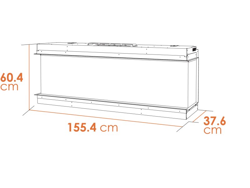 Acantha Ignis 1500 Panoramic Wall Electric Fire Dimensions