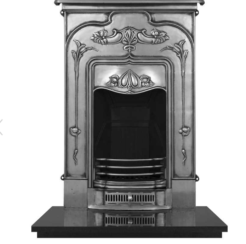 26"Jasmine Cast Iron Combination Fireplaces | Art Nouveau Style