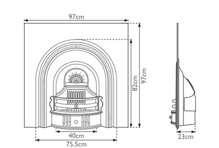 38" Beckingham Cast Iron Fireplace Insert 7kW