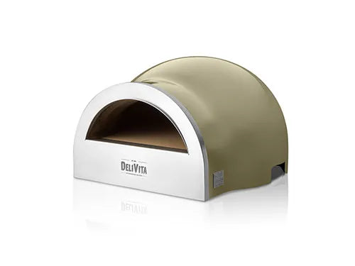 Delivita The Olive Green Wood fired oven angled profile