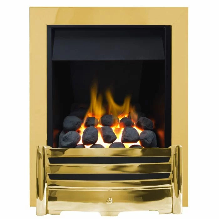 Altea Full depth Gas Fire with Brass Trim and Brass Fret🔥