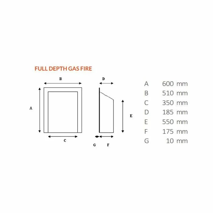 Altea Full depth Gas Fire with Brushed Steel Trim and Brushed Steel Fret🔥