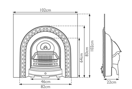 Scotia Cast Iron Fireplace Insert Black