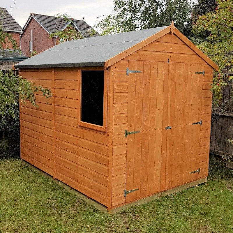 Shire 8x6 Warwick Flatpack Garden Shed with Double Doors