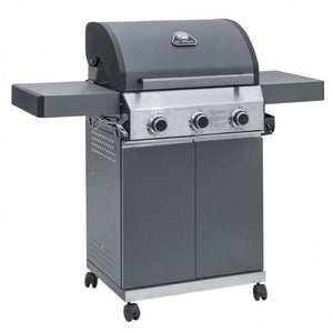 Grillstream Classic 3 Burner Hybrid BBQ in Matt Grey - Glowing Flames