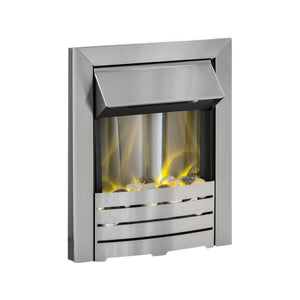 Adam Helios Electric Fire in Brushed Steel - Glowing Flame