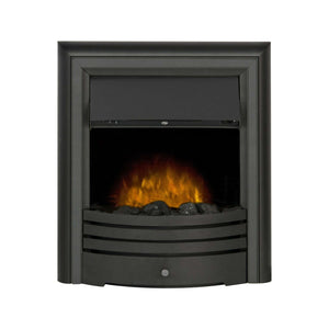 Adam Cambridge Coal Electric Fire - Black - Glowing Flame