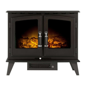 Adam Woodhouse Electric Stove in Black - Glowing Flame