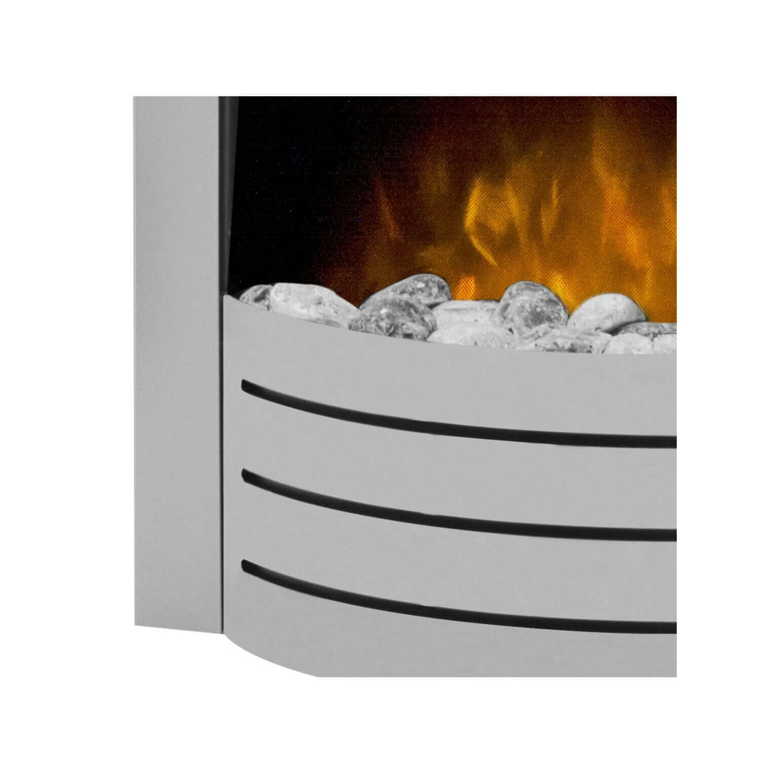 Adam Colorado Electric Fire in Brushed Steel - Glowing Flame