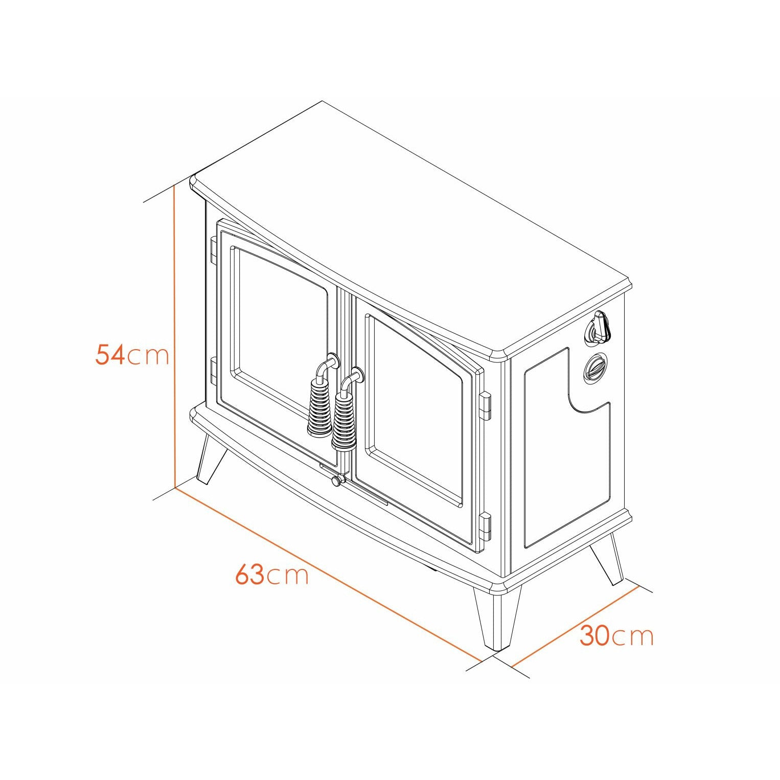 Adam Woodhouse Electric Stove in Pure White - Glowing Flame