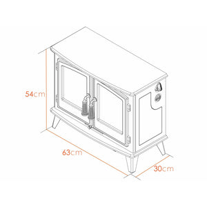 Adam Woodhouse Electric Stove in Pure White - Glowing Flame