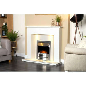 Adam Colorado Electric Fire in Brushed Steel - Glowing Flame