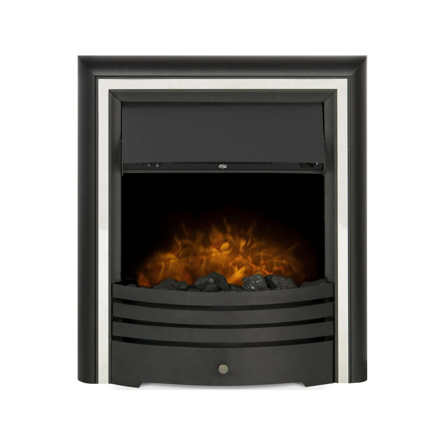 Adam Cambridge Coal Electric Fire in Black & Chrome