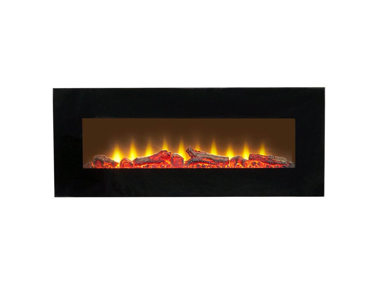 Sureflame WM-9331 Electric Wall Mounted Fire with Remote in Black, 42 Inch - Glowing Flames