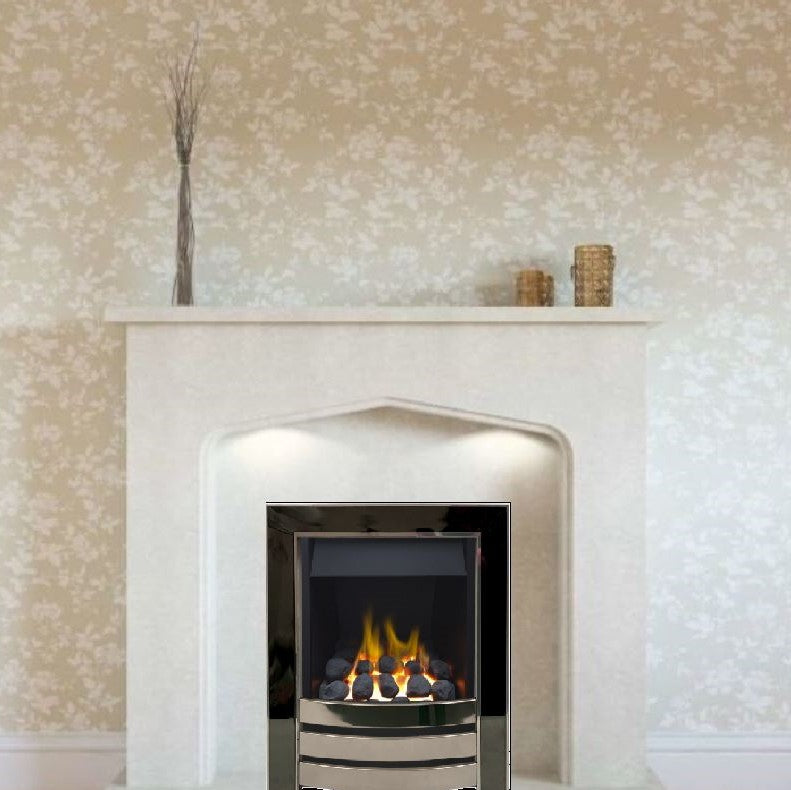 Modena Slimline Chrome and Black Nickel Gas Fire