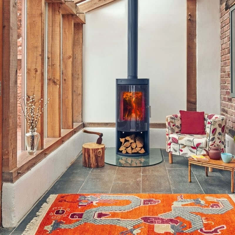 Opus Melody GLS Wood Burning Stove - Glowing Flame