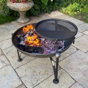 Plain Jane with Swing Arm BBQ Rack Fire Pit - Garden Fire Bowl