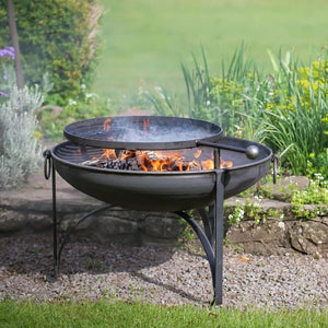 Plain Jane with Swing Arm BBQ Rack Fire Pit - Garden Fire Bowl