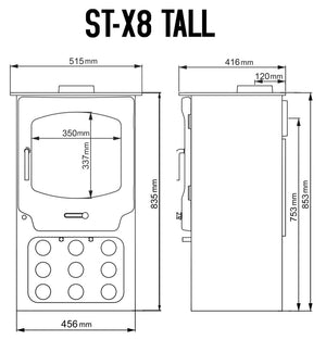 Saltfire ST-X8 Tall Multifuel Stove - Glowing Flame