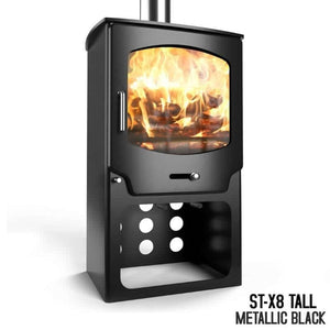 Saltfire ST-X8 Tall Multifuel Stove - Glowing Flame