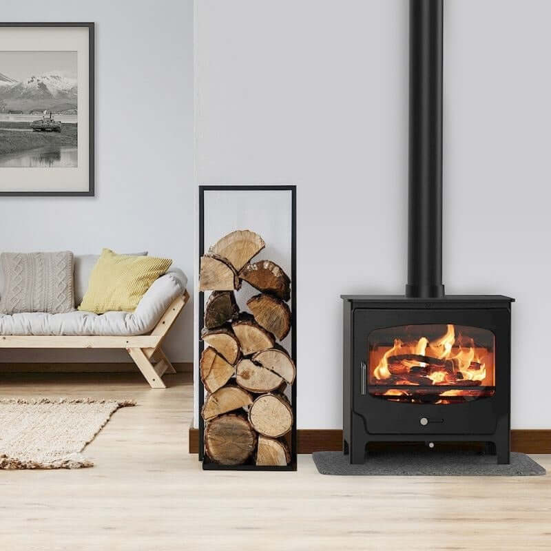 Saltfire ST-X Wide Wood Burning Stove - Glowing Flame