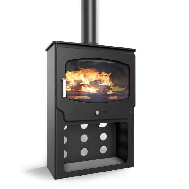 Saltfire ST-X Wide Tall Multifuel Stove - Glowing Flame