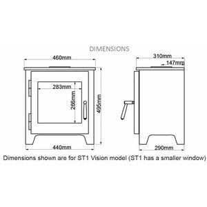 Saltfire ST-1 Vision Wood Burning Stove - Glowing Flame