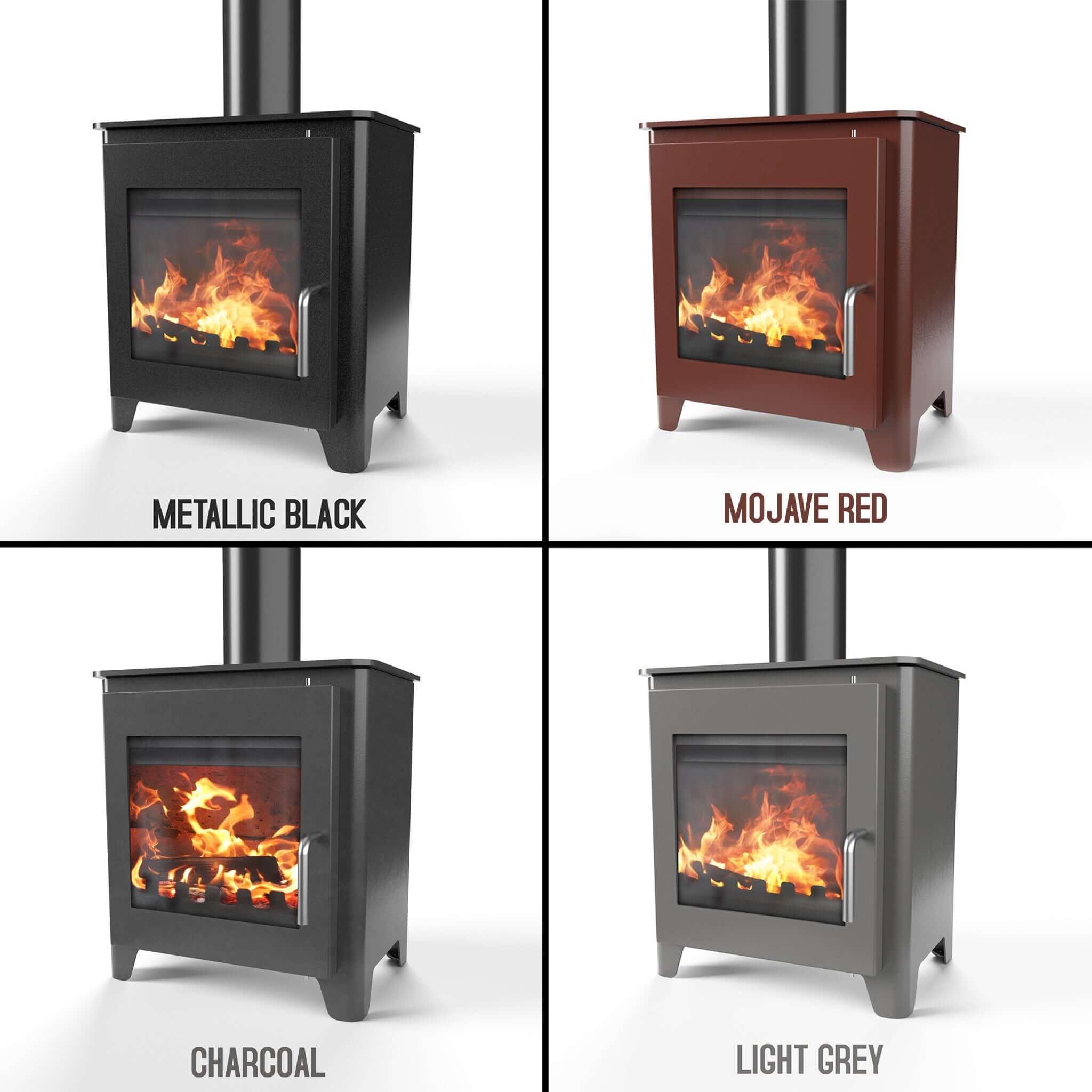 Saltfire ST-1 Vision Wood Burning Stove - Glowing Flame