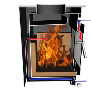 Saltfire ST-1 Wood Burning Stove - Glowing Flame