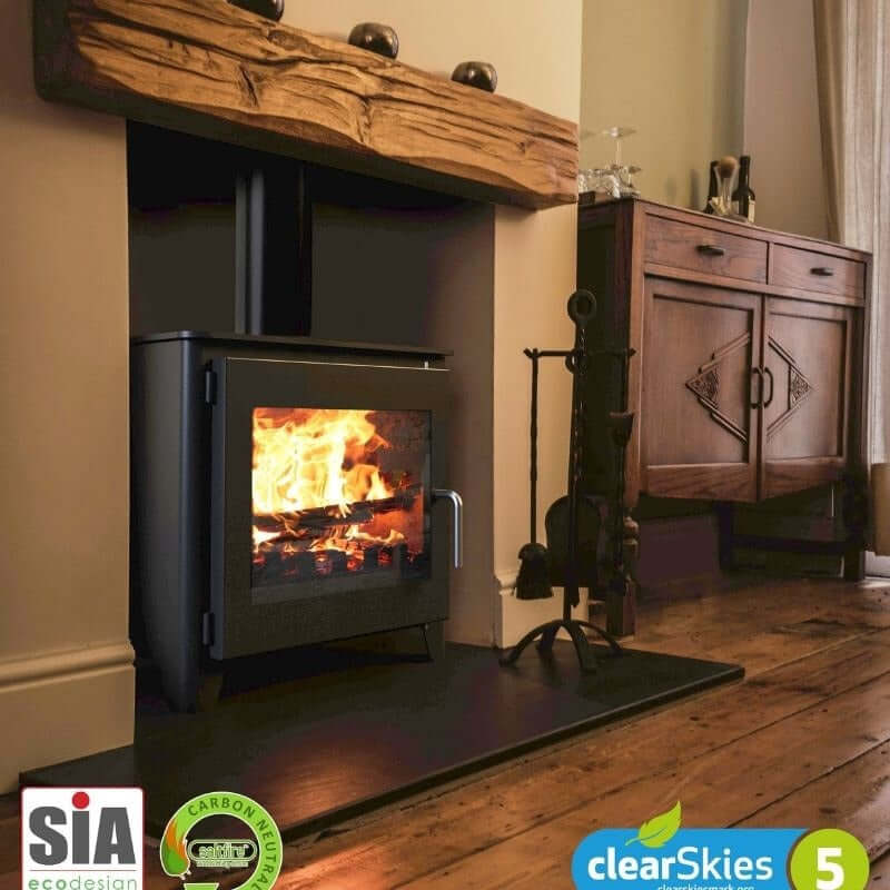 Saltfire ST-3 Wood Burning Stove - Glowing Flame