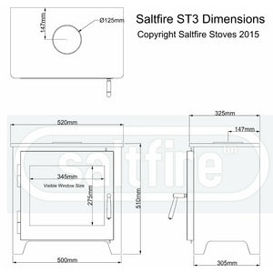 Saltfire ST-3 Wood Burning Stove - Glowing Flame