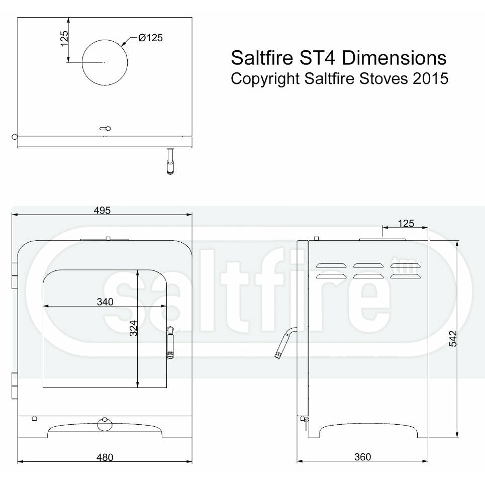 Saltfire ST-4 Multifuel Stove - Glowing Flame