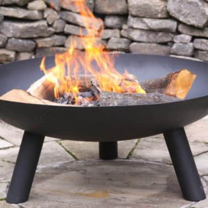 Dakota Extra Large Steel Fire Pit - Glowing Flames