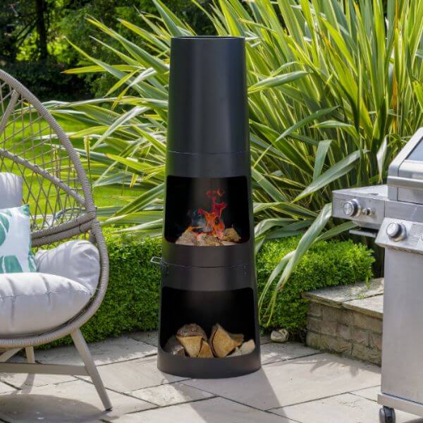 Casa Mia Primo Wood Burning Chimenea - Glowing Flames