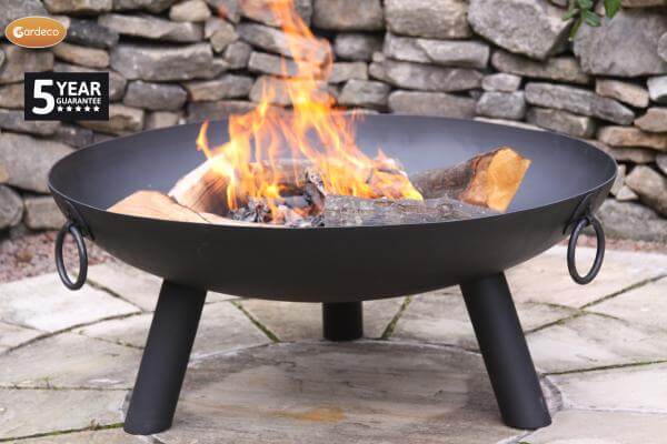 Dakota large steel fire pit - Glowing Flames